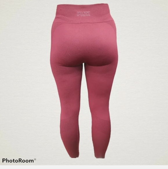 VICTORIA'S SECRET PINK ACTIVE Seamless High Waist Workout Leggings M/L Red - Picture 6 of 8